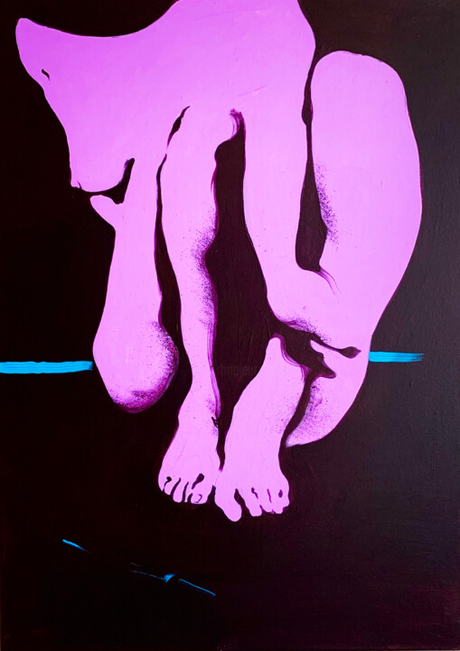 Schilderij getiteld "Postures fermees 1" door Alexandra Efimova, Origineel Kunstwerk, Acryl