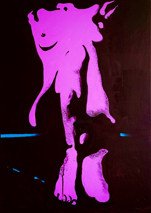 Schilderij getiteld "Postures fermees 2" door Alexandra Efimova, Origineel Kunstwerk, Acryl