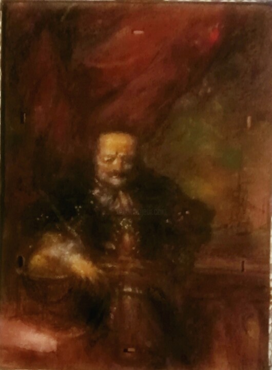 绘画 标题为“Portrait d'un Marin…” 由Amazeigh Bouzékri, 原创艺术品, 油 安装在木板上