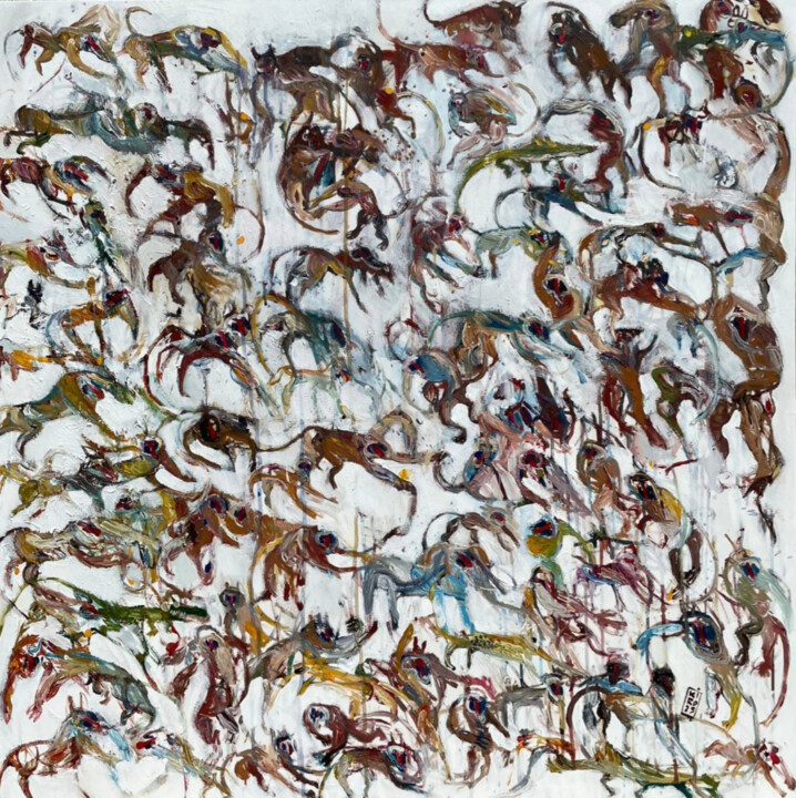 Crowd n.2 绘画, 35.4x35.4 in