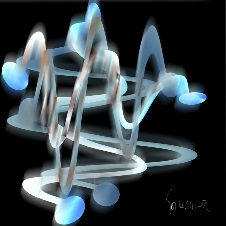 Glowing sensitive existence 1701 Arte digitale, 31,5x31,5 in