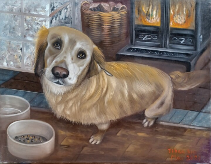 A Loyal Companion 绘画, 14.2x18.1 in