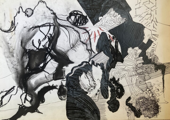 Dessin intitulée "Zonder titel III" par Koenraad De Turck, Œuvre d'art originale, Fusain