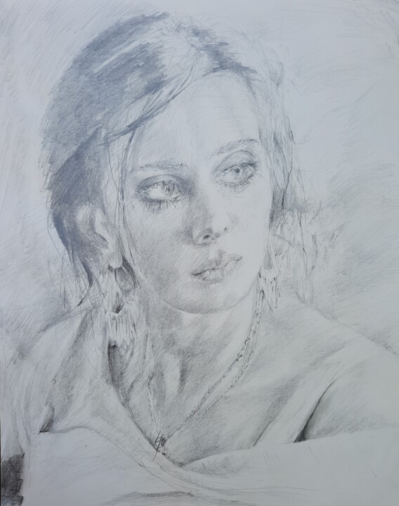 Dessin intitulée ""Ksar Akil"" par Jenő Dienes, Œuvre d'art originale, Graphite