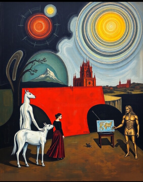Il Presagio Aureo 绘画, 90.6x82.7 in