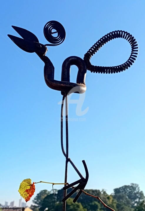 Sculpture titled "Ave do Paraíso" by José Claudinei Da Cruz, Original Artwork, Metals