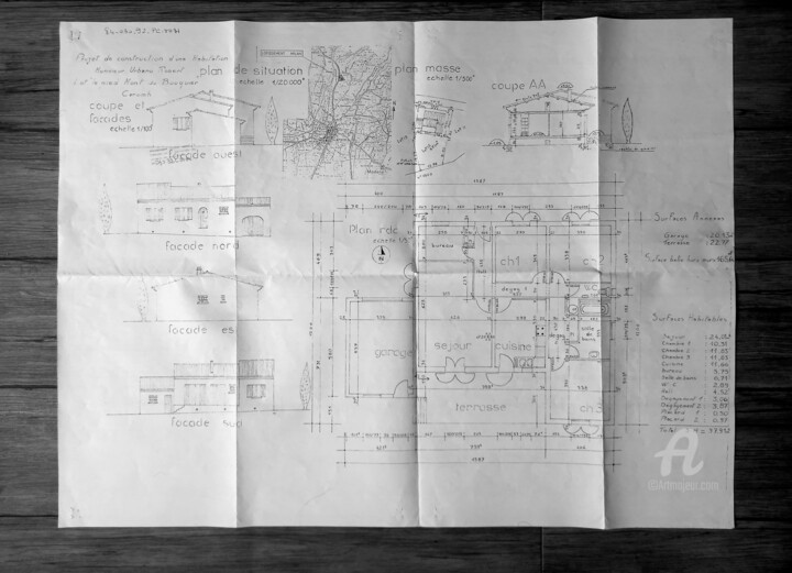 Plan Technique 图画, 23.6x31.5 in