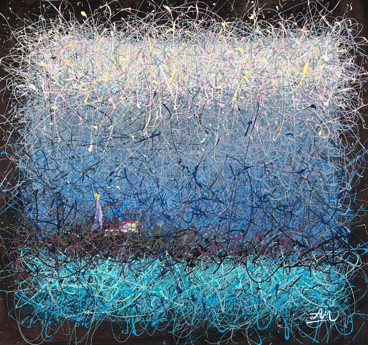 Lighthouse Painting, 35.4x39.4 in