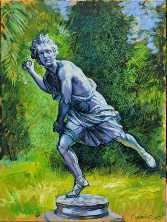 Hippomene. Arboretum. Original oil painting on canvas Schilderij, 31,5x23,6 in