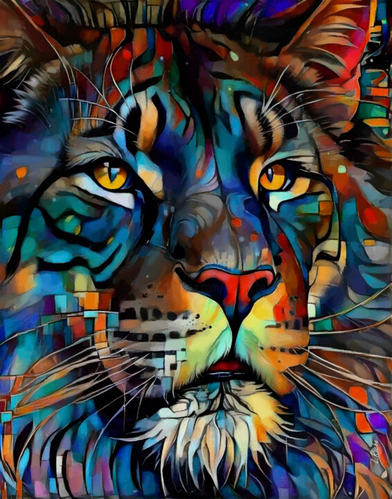 Lion d'Été 绘画, 27.6x21.7 in
