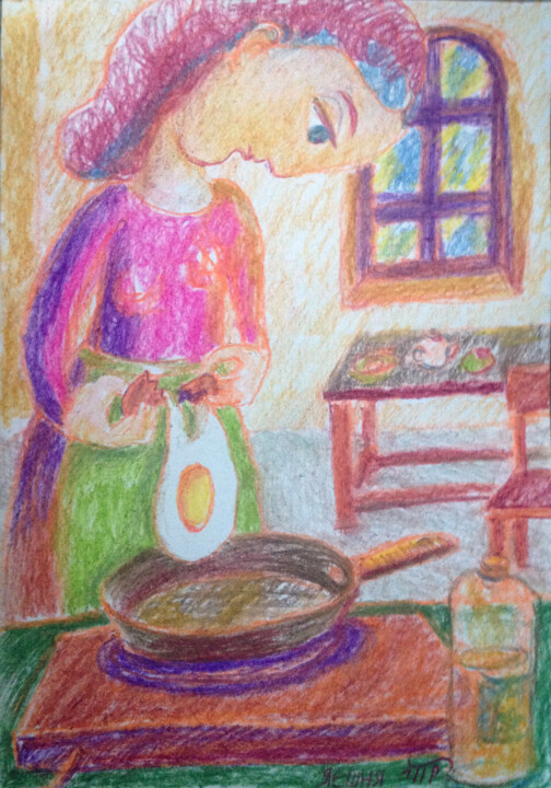 яичница Tekening, 7,9x11,8 in