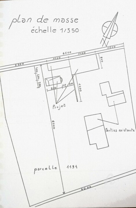 Plan de Masse Drawing, 11.4x8.3 in