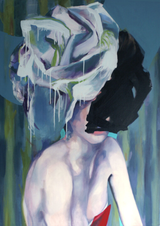 Peinture intitulée "Dans les bois" par Nathalie Pirotte, Œuvre d'art originale, Huile