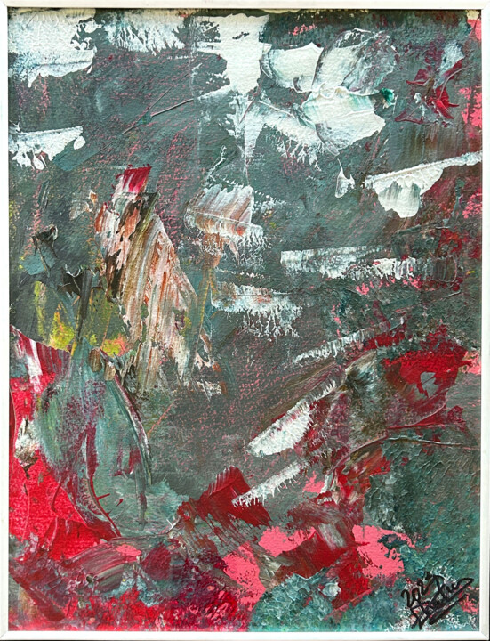 Painting titled "All That Lingers" by Ekaterina Aksu, Original Artwork, Acrylic Mounted on Cardboard