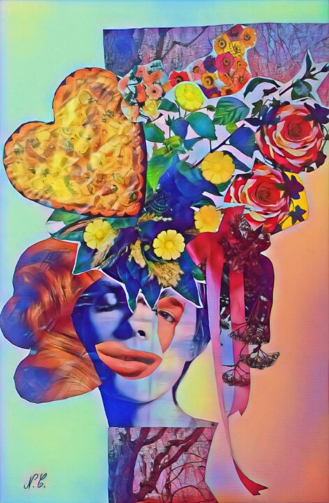Pierrot 拼贴, 16.5x11.7 in