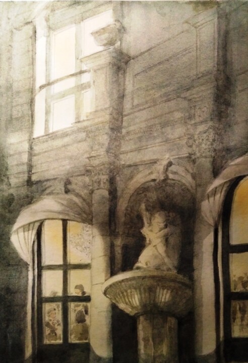 Place Gallion - lumières Malarstwo, 16,9x12 in