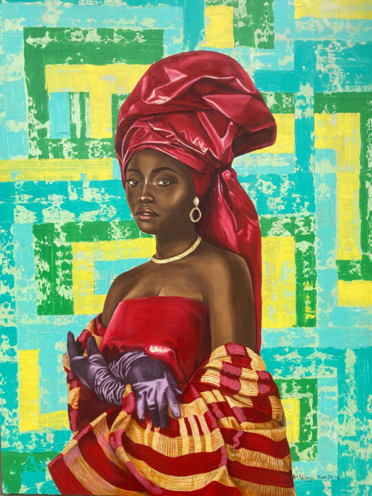 Painting titled "Wrinkles and Silk" by Adebayo Taiwo, Original Artwork, Acrylic