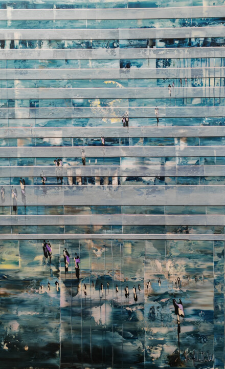 Peinture intitulée "MI-CLOS" par Jean-Humbert Savoldelli, Œuvre d'art originale, Acrylique Monté sur Châssis en bois