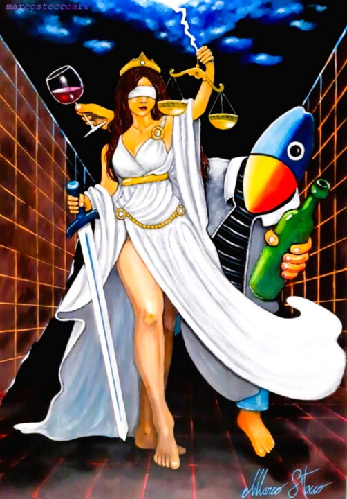 DIVINE JUSTICE 绘画, 39.4x27.6 in
