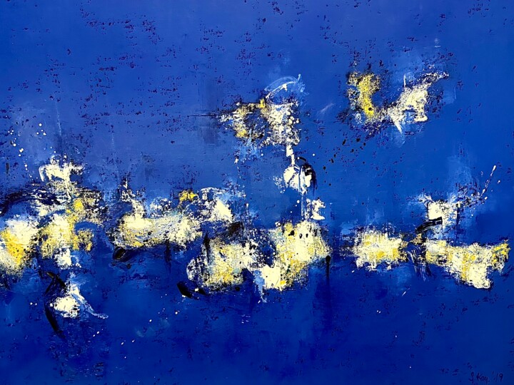 Peinture intitulée "Milky Way" par Sabine Kay, Œuvre d'art originale, Huile Monté sur Châssis en bois