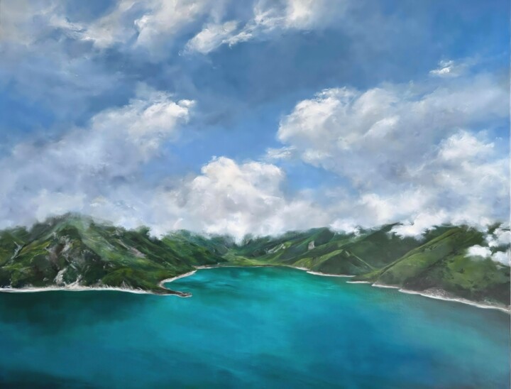 Высокогорное озеро Казеной Ам Pittura, 27,6x35,4 in
