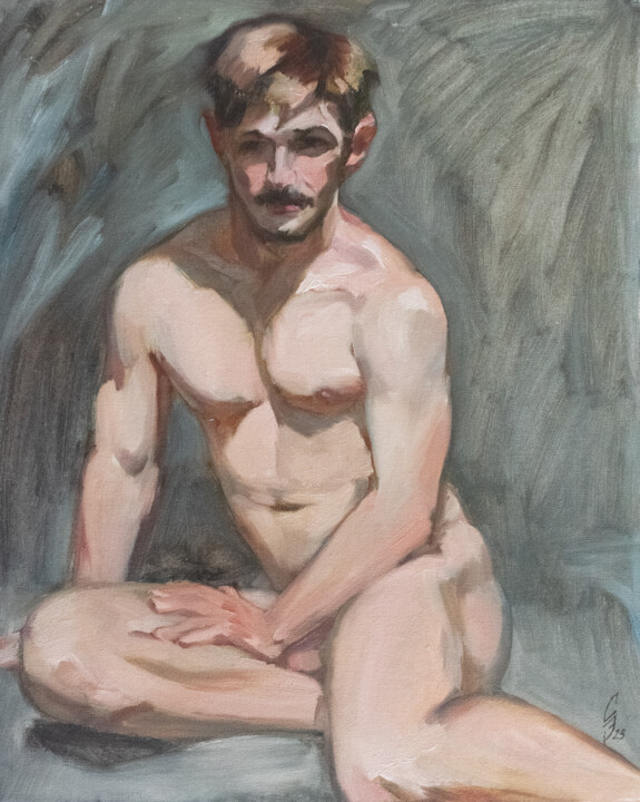 绘画 标题为“Yura is posing.” 由Sergey Sovkov, 原创艺术品, 油