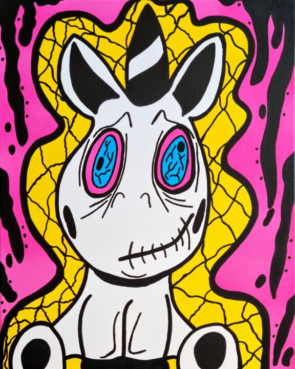 Destroyed Unicorn 1 绘画, 16.5x13 in