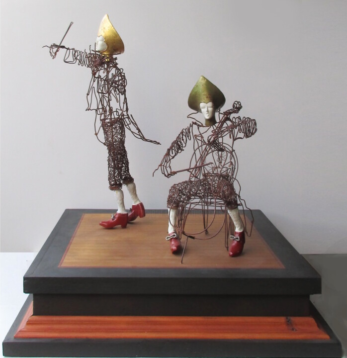 "L'art de la fugue" başlıklı Heykel Jean-Yves Verne tarafından, Orijinal sanat, Tel