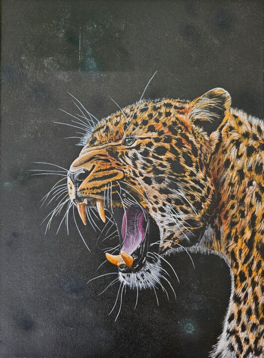 Léopard 绘画, 15.8x11.8 in