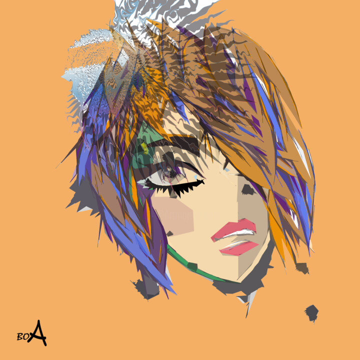 Girl in fancy hat 数字艺术