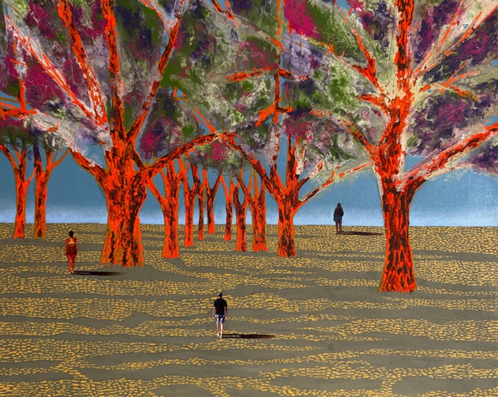 Painting titled "London Fields n.2" by Stefano Pallara, Original Artwork, Acrylic