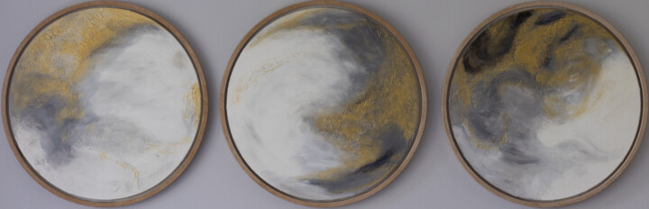 Moon. Triptych 绘画, 15.8x47.2 in