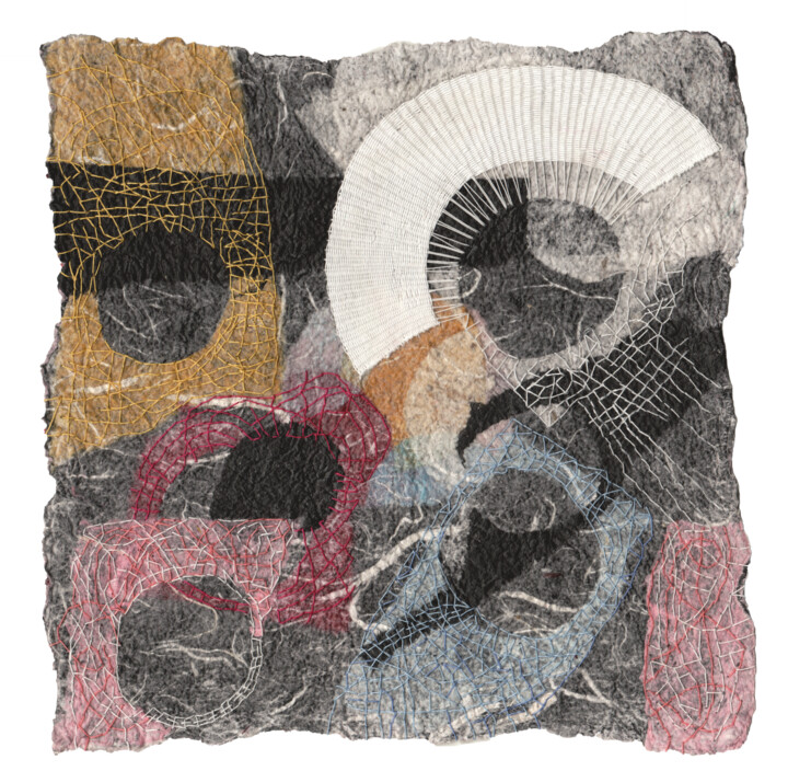 Textile Art titled "Buchi neri" by Barbara Ortelli Pin, Original Artwork, Thread