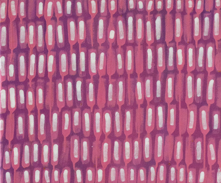 Painting titled "Violet Mosaic" by Petr Johan Marek, Original Artwork, Oil Mounted on Wood Stretcher frame