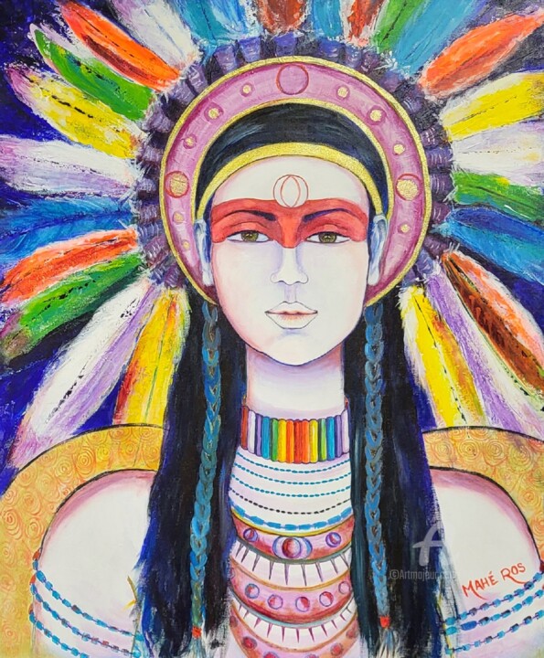 Amérindia Pintura, 25,6x21,3 in