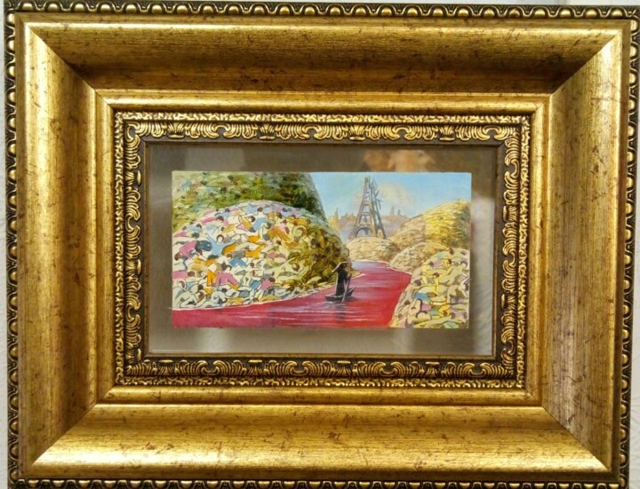 Paris Eiffel Tower 绘画, 3.2x4.7 in