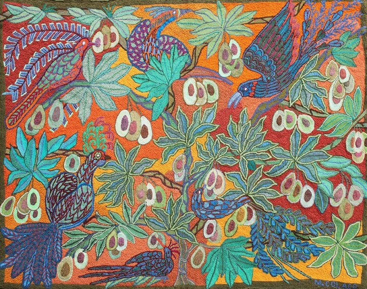 Mangas verde Arte têxtil, 40,9x52 in