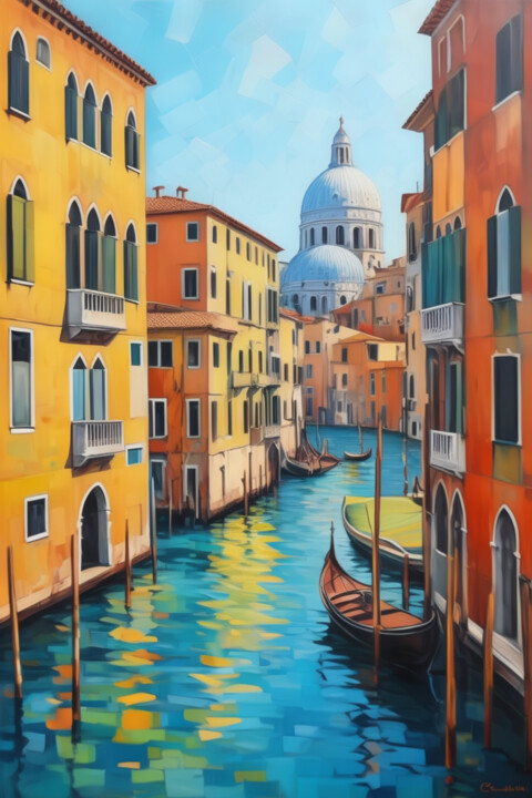 Venetian Canal 1 Картина, 37x25,2 in