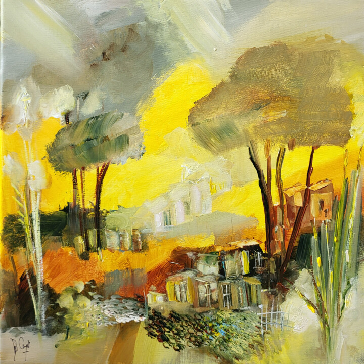 Un village reconnu 绘画, 15.8x15.8 in