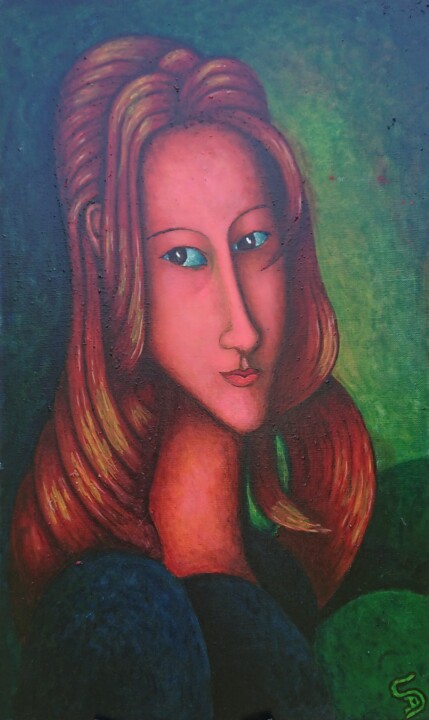 Jeanne Hebuterne me captive 绘画, 21.7x15 in