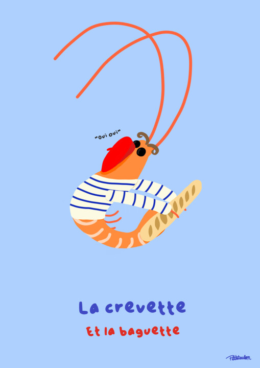 La crevette et la baguette 数字艺术