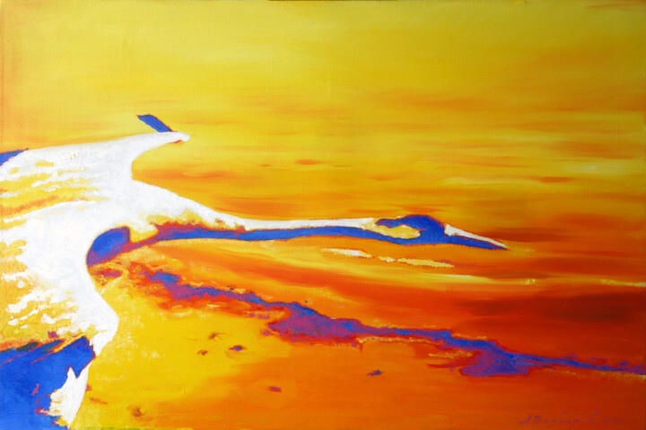 Cranes fly 绘画, 31.5x47.2 in