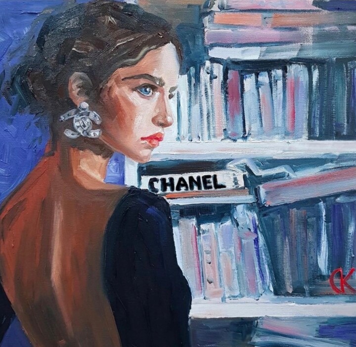 Девушка в стиле CHANEL Tablo, 13,8x15,8 in