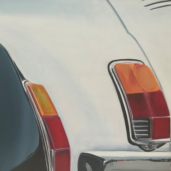 Fiat 500 Cinquecento Duo classique 绘画, 19.7x19.7 in