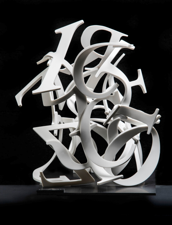 Sculpture titled "L'ECRITURE DU SILEN…" by Jovhanna Rutvanowska, Original Artwork, Resin