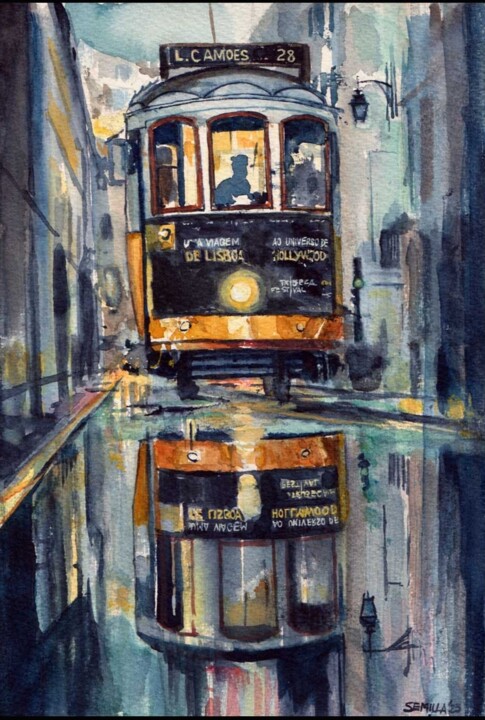Camoes 28-Lisboa Schilderij, 10,2x7,1 in