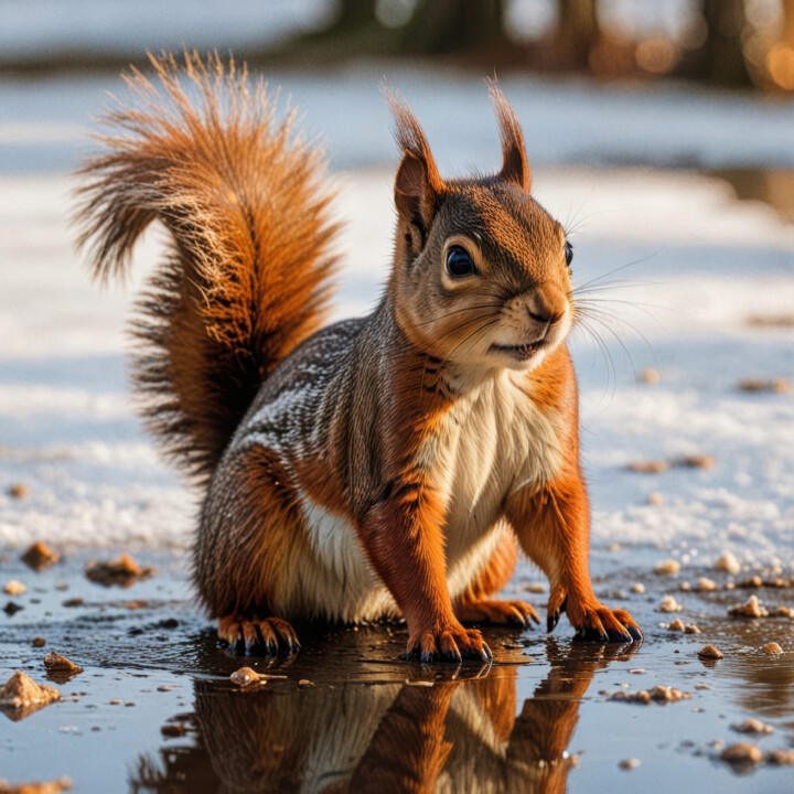 Squirrel Reflection 1 数字艺术