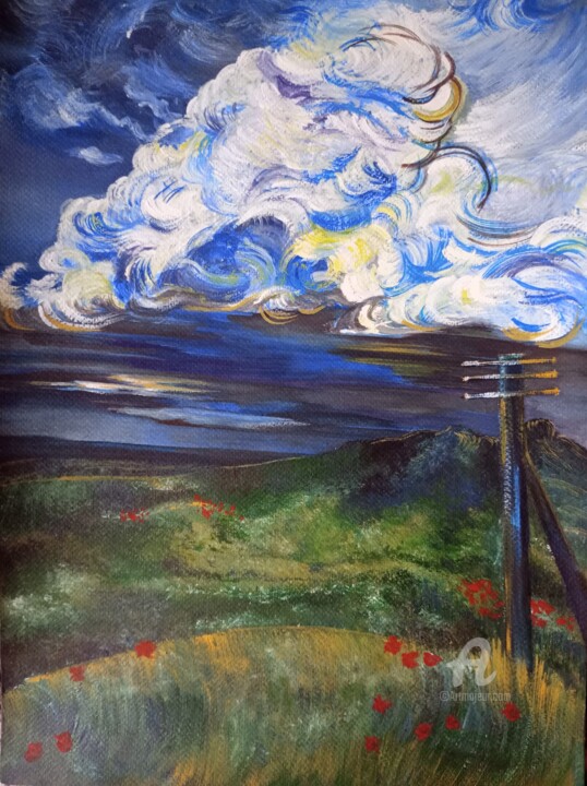 Облака облака... Tablo, 16,5x12,2 in
