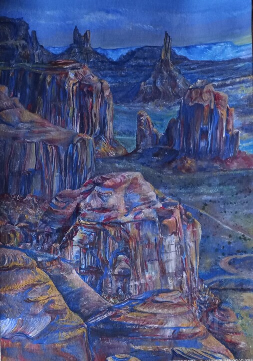 Гірське плато в Штаті Арізона 绘画, 9.5x11.8 in