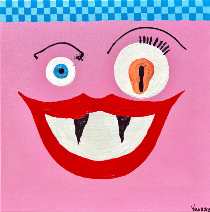 Crazy pinky face 绘画, 15.8x15.8 in